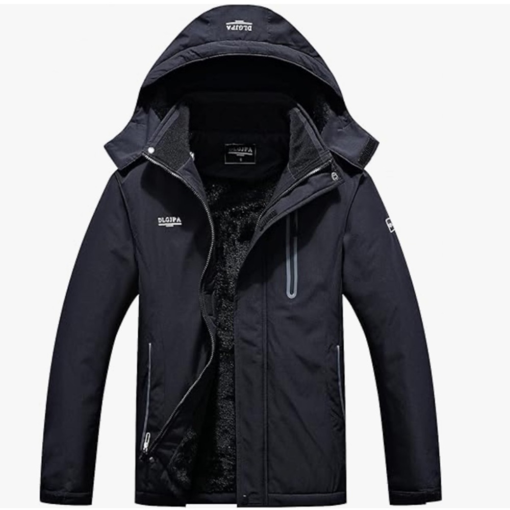DLGJPA Mountain Waterproof Ski Jacket Hooded Windbreakers Windproof size M